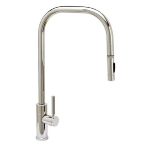 Waterstone Fulton Modern Extended Reach PLP Faucet – Toggle Sprayer – Matte Antique Brass