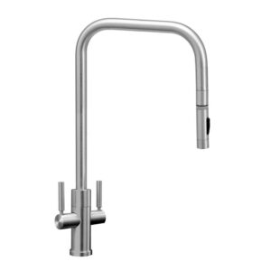 Waterstone Fulton Modern Extended Reach 2 Handle Plp Faucet – Toggle Sprayer – American Bronze