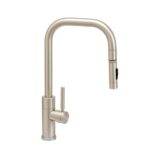 Waterstone Fulton Modern PLP Pulldown Faucet - Toggle Sprayer - Unlacquered Polished Brass