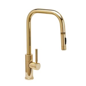 Waterstone Fulton Modern Plp Pulldown Faucet – Angled Spout – Toggle Sprayer – Chardonnay