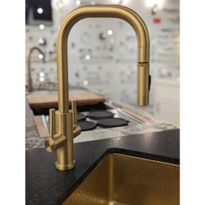 Waterstone Fulton Modern Prep Size 2 Handle Plp Pulldown Faucet – Toggle Sprayer – Chardonnay