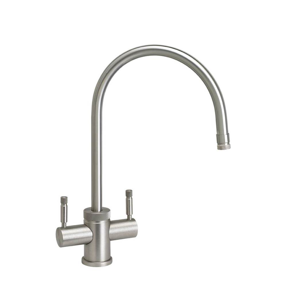 Waterstone Industrial Bar Faucet - C-Spout - Unlacquered Polished Brass