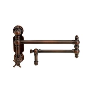 Waterstone Traditional Wall Mounted Potfiller – Cross Handle – Matte Antique Brass