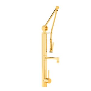 Waterstone Contemporary Gantry Pulldown Faucet – Straight Spout – Polished Gold