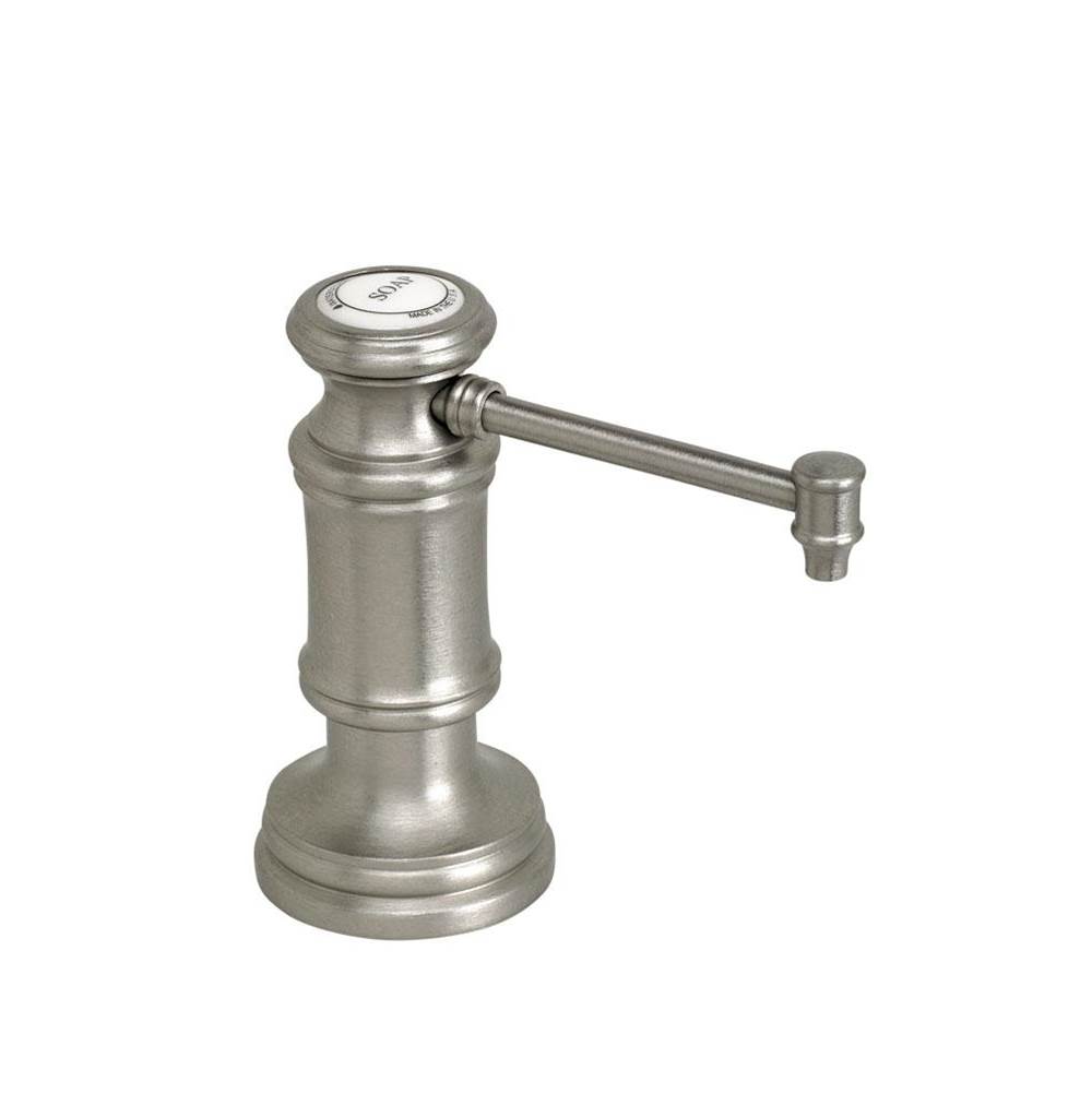Waterstone Traditional Soap/Lotion Dispenser - Straight Spout - Matte Antique Brass
