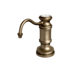 Waterstone Traditional Soap/Lotion Dispenser – Hook Spout – Matte Antique Brass