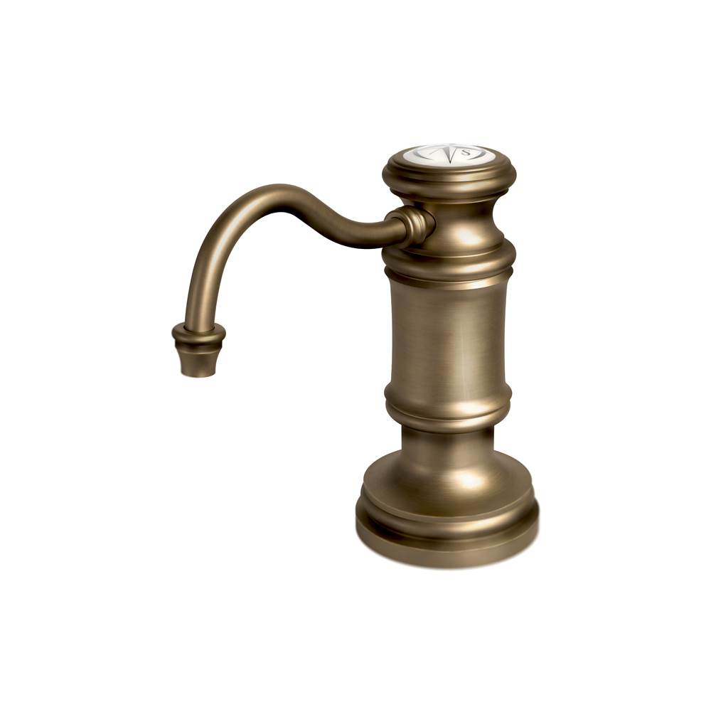 Waterstone Traditional Soap/Lotion Dispenser - Hook Spout - Matte Antique Brass
