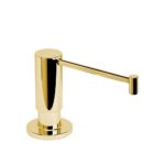Waterstone Contemporary Soap/lotion Dispenser - Extended Straight Spout - Unlacquered Polished Brass