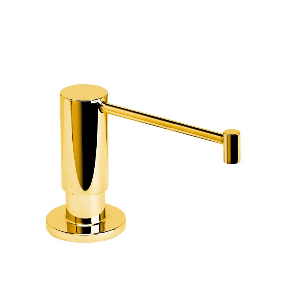 Waterstone Contemporary Soap/lotion Dispenser - Extended Straight Spout - Polished Gold