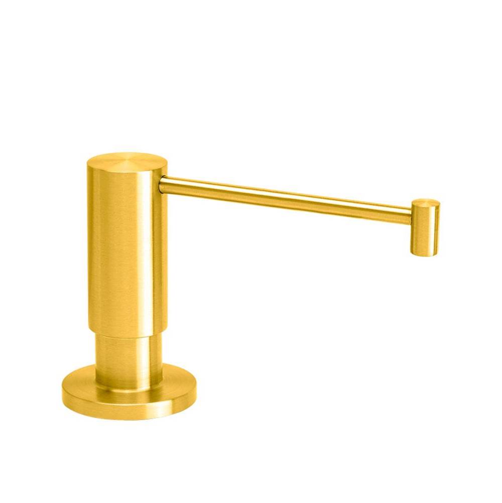 Waterstone Contemporary Soap/lotion Dispenser - Extended Straight Spout - Satin Gold