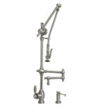 Waterstone Traditional Gantry Pulldown Faucet - 12'' Articulated Spout - Classic Bronze