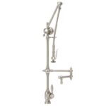 Waterstone Traditional Gantry Pulldown Faucet - 12'' Articulated Spout - American Bronze