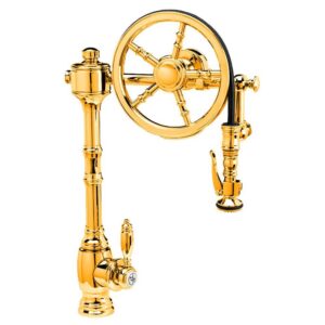 Waterstone Wheel Pulldown Faucet – Polished Gold