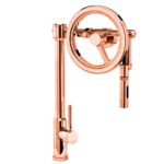 Waterstone Endeavor Wheel Pulldown Faucet - Toggle Sprayer - Polished Copper