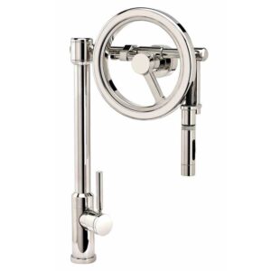 Waterstone Endeavor Wheel Pulldown Faucet – Toggle Sprayer – Graphite