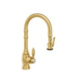 Waterstone Traditional Prep Size PLP Pulldown Faucet - Satin Brass