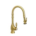 Waterstone Traditional Prep Size PLP Pulldown Faucet - Angled Spout - Matte Antique Brass