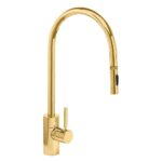 Waterstone Contemporary Extended Reach PLP Pulldown Faucet - Toggle Sprayer - Polished Brass