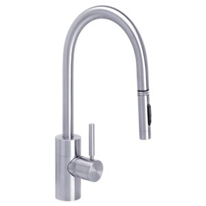 Waterstone Contemporary PLP Pulldown Faucet – Lever Sprayer – Satin Chrome