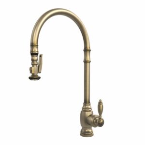 Waterstone Traditional Extended Reach PLP Pulldown Faucet – Matte Antique Brass