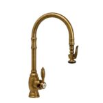 Waterstone Traditional Prep Size PLP Pulldown Faucet - Angled Spout - Tuscan Brass