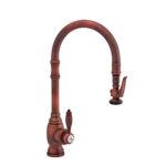 Waterstone Traditional Prep Size PLP Pulldown Faucet - Angled Spout - Polished Copper
