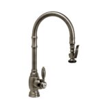 Waterstone Traditional Prep Size PLP Pulldown Faucet - Angled Spout - Matte Black