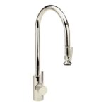 Waterstone Contemporary Extended Reach PLP Pulldown Faucet - Lever Sprayer - Polished Nickel