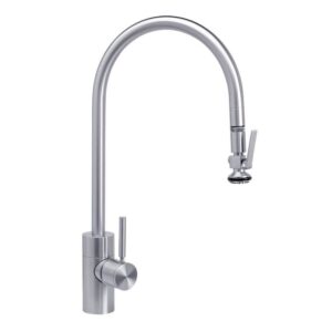 Waterstone Contemporary Extended Reach PLP Pulldown Faucet – Lever Sprayer – Satin Chrome