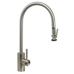 Waterstone Contemporary Extended Reach PLP Pulldown Faucet – Lever Sprayer – American Bronze