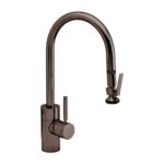 Waterstone Contemporary PLP Pulldown Faucet - Lever Sprayer - Black Nickel