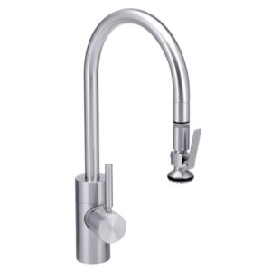 Waterstone Contemporary PLP Pulldown Faucet – Lever Sprayer – Satin Chrome