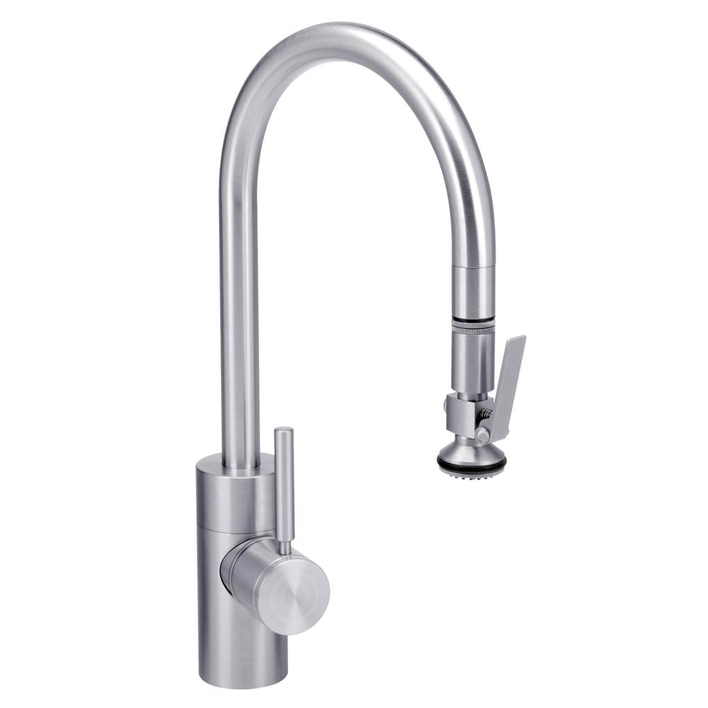 Waterstone Contemporary PLP Pulldown Faucet - Lever Sprayer - Satin Chrome