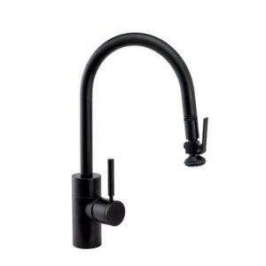 Waterstone Contemporary PLP Pulldown Faucet – Lever Sprayer – Matte Antique Brass