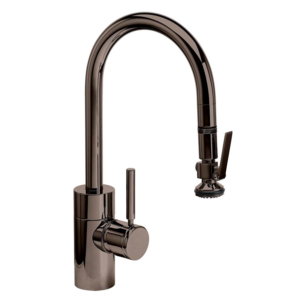 Waterstone Contemporary Prep Size PLP Pulldown Faucet - Lever Sprayer - Black Nickel