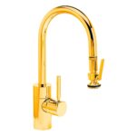 Waterstone Contemporary Prep Size PLP Pulldown Faucet - Lever Sprayer - Polished Gold