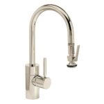 Waterstone Contemporary Prep Size PLP Pulldown Faucet - Lever Sprayer - Polished Nickel