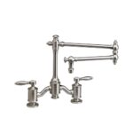 Waterstone Towson Bridge Faucet - 18'' Articulated Spout - Lever Handles - Matte Antique Brass