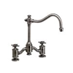 Waterstone Annapolis Bridge Faucet - Cross Handles - Distressed Antique Pewter