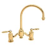 Waterstone Hampton Bridge Faucet - Lever Handles - Polished Brass
