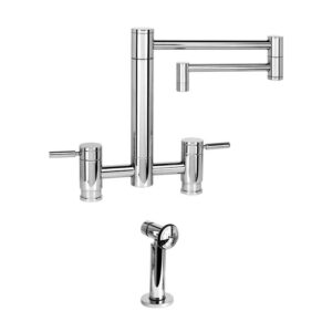 Waterstone Hunley Bridge Faucet – 18” Articulated Spout – Classic Bronze
