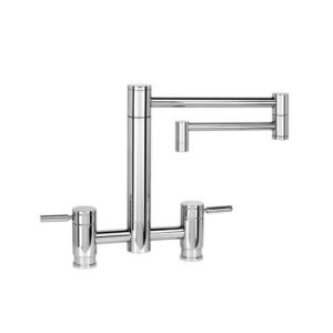 Waterstone Hunley Bridge Faucet – 18” Articulated Spout – Matte Antique Brass