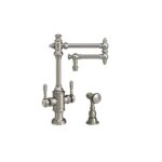 Waterstone Towson Two Handle Kitchen Faucet - 12'' Articulated Spout - Classic Bronze