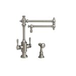 Waterstone Towson Two Handle Kitchen Faucet - 18'' Articulated Spout - Classic Bronze