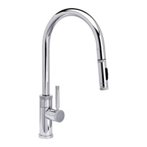 Waterstone Industrial PLP Pulldown Faucet – Toggle Sprayer – Angled Spout – Chrome