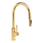 Waterstone Industrial PLP Pulldown Faucet - Toggle Sprayer - Angled Spout - Polished Brass