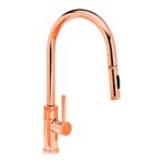 Waterstone Industrial PLP Pulldown Faucet - Toggle Sprayer - Angled Spout - Polished Copper