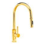 Waterstone Industrial PLP Pulldown Faucet - Toggle Sprayer - Angled Spout - Polished Gold