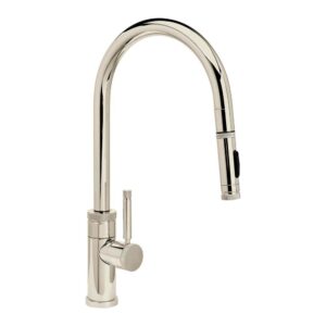 Waterstone Industrial PLP Pulldown Faucet – Toggle Sprayer – Angled Spout – Polished Nickel