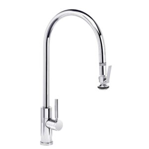 Waterstone Modern Extended Reach PLP Pulldown Faucet – Lever Sprayer – Chrome